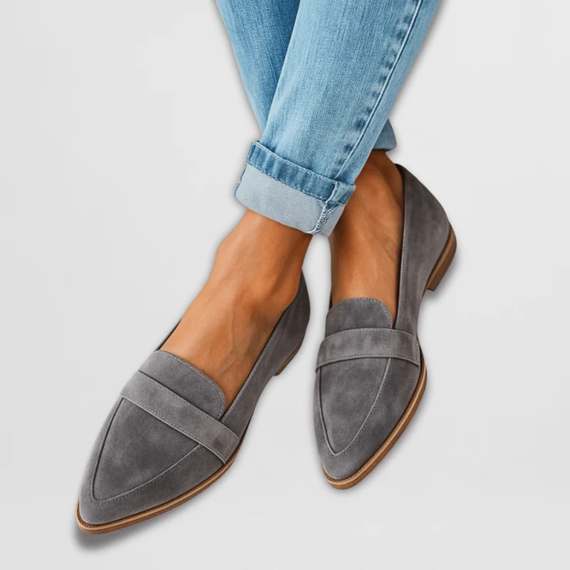 Pantofole da donna in pelle scamosciata | Comode pantofole morbide, mocassini bassi