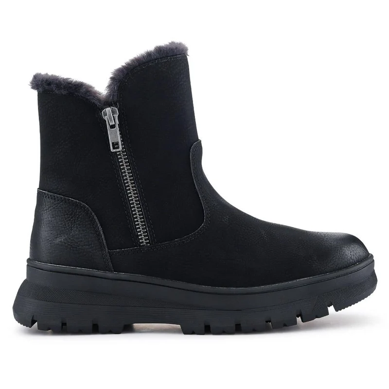 Faux-Fur-Lined Ankle Boots - SUPRE40013 / 326 256 - Black