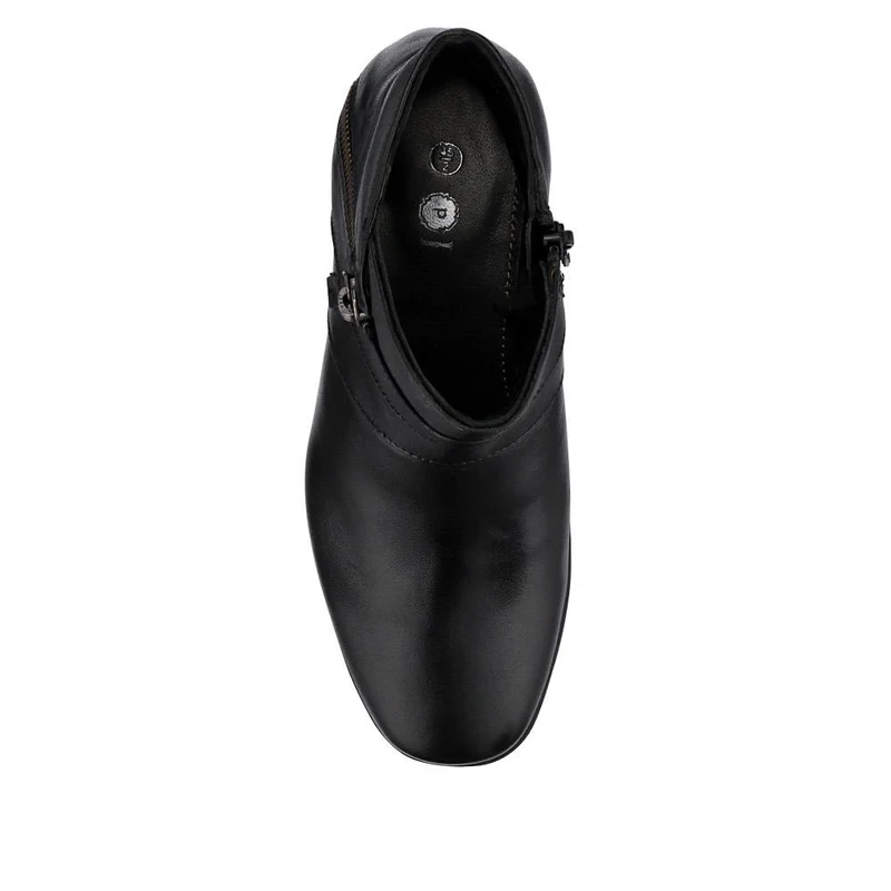 Wide-Fit Breathable Leather Boots - NAP40005 / 326 238 - Black