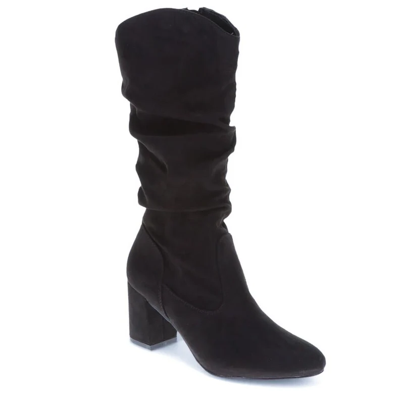 Block-Heeled Smart Long Boots - PLAN40003 / 326 235 - Black
