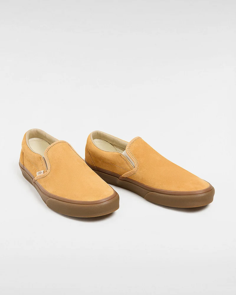 VANS Klassische Unisex-Slip-On-Sneaker aus Schweinswildleder – Antilopenbraun
