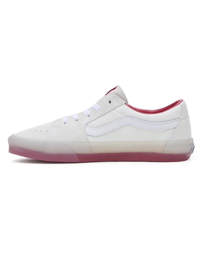 VANS Unisex-Sneaker Sk8-Low Translucent Sidewall – Weiß/Rot