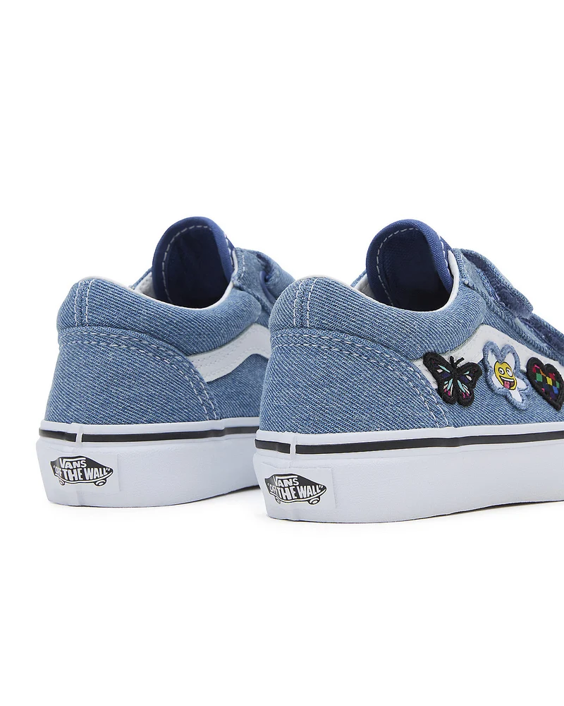 VANS Old Skool V-Trainer für Kinder – Denim Navy / True White