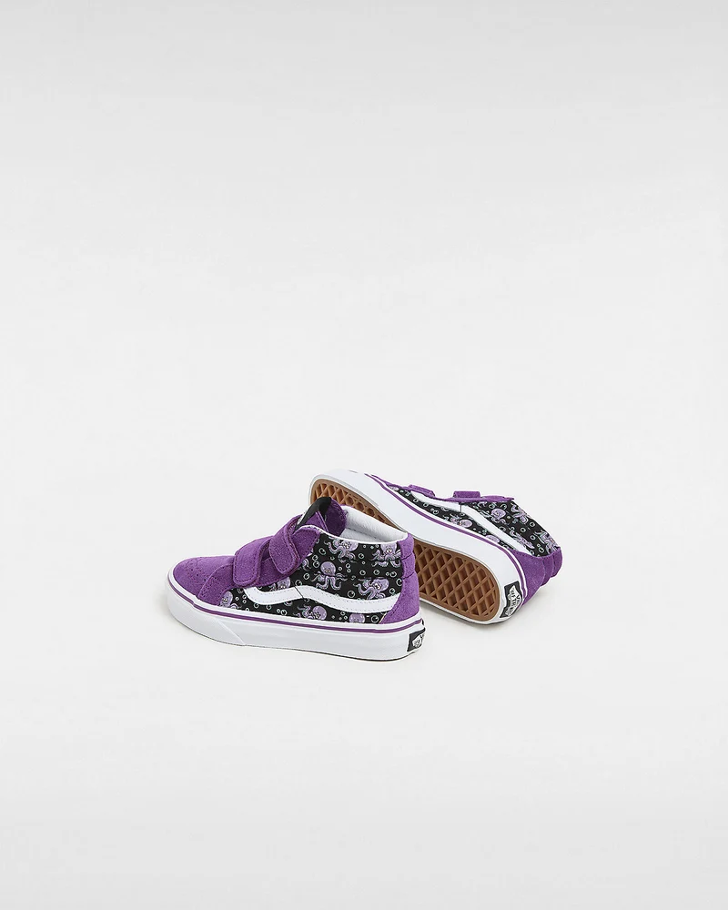 VANS Kinder Sk8-Mid Reissue V Glow Octopus Trainer – Schwarz / Lila