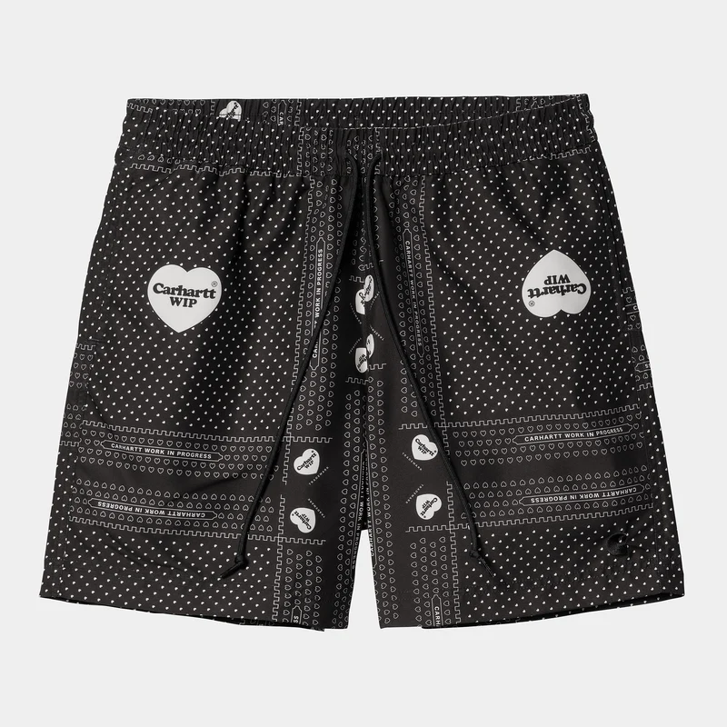 Carhartt WIP Herren Slater Heart Bandana Badeshorts – Schwarz