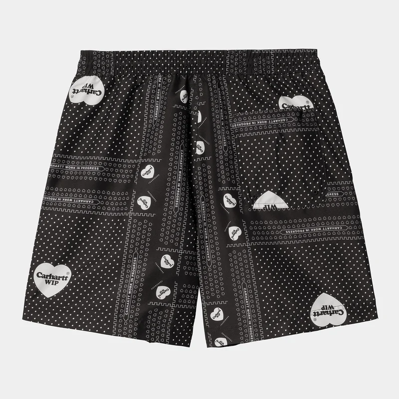 Carhartt WIP Herren Slater Heart Bandana Badeshorts – Schwarz
