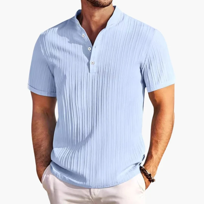 T-shirt Henley da uomo | Polo casual con abbottonatura