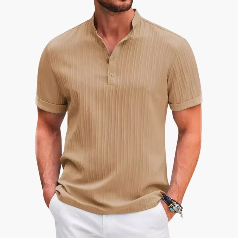 T-shirt Henley da uomo | Polo casual con abbottonatura