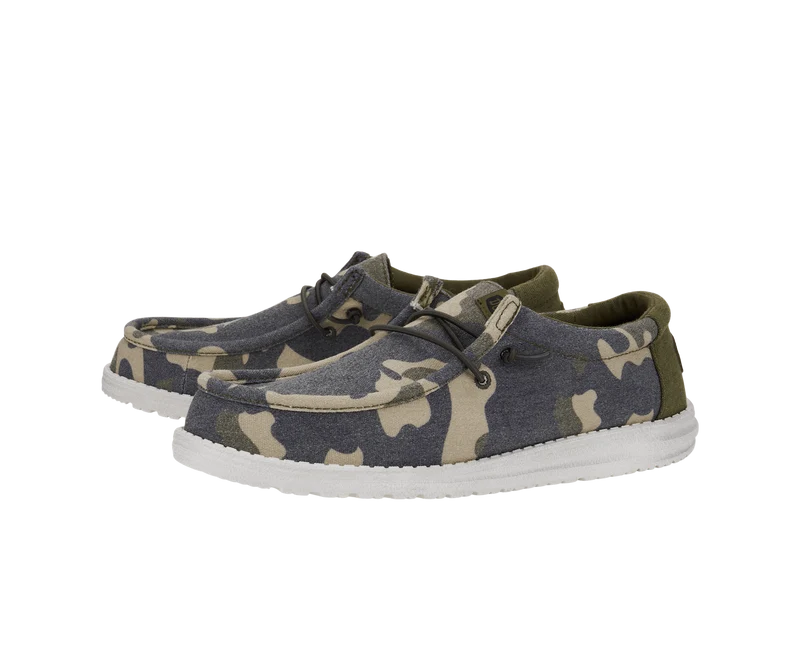 Hey Dude Wally Herren-Mokassin, gewaschenes Camouflage-Muster - Camouflage