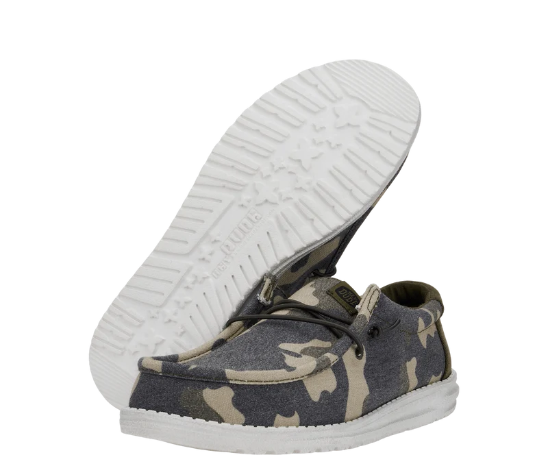 Hey Dude Wally Herren-Mokassin, gewaschenes Camouflage-Muster - Camouflage