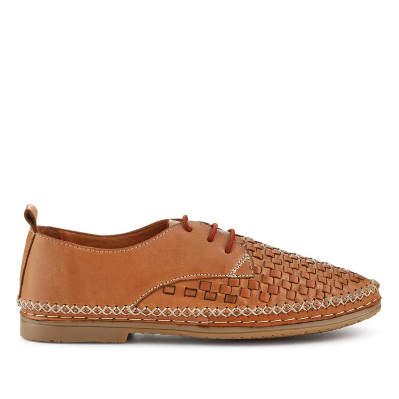 Leather Lace-Up Shoes - METIN41012 / 327 302 - Tan