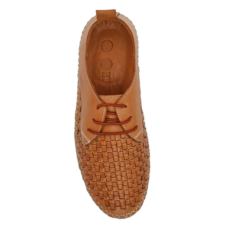 Leather Lace-Up Shoes - METIN41012 / 327 302 - Tan