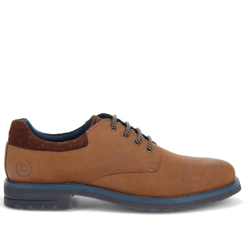 Casual Leather Lace-Up Shoes - BUG40503 / 325 722 - Dark Brown