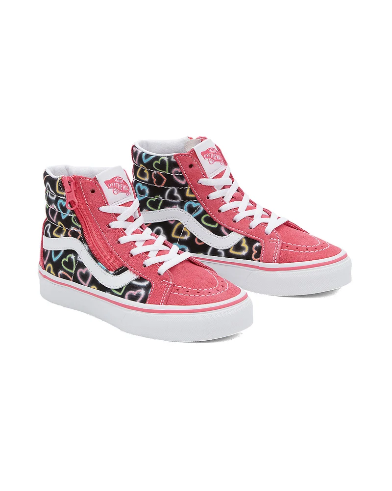 VANS Kinder SK8-Hi Reissue Neon Hearts Trainer – Rosa