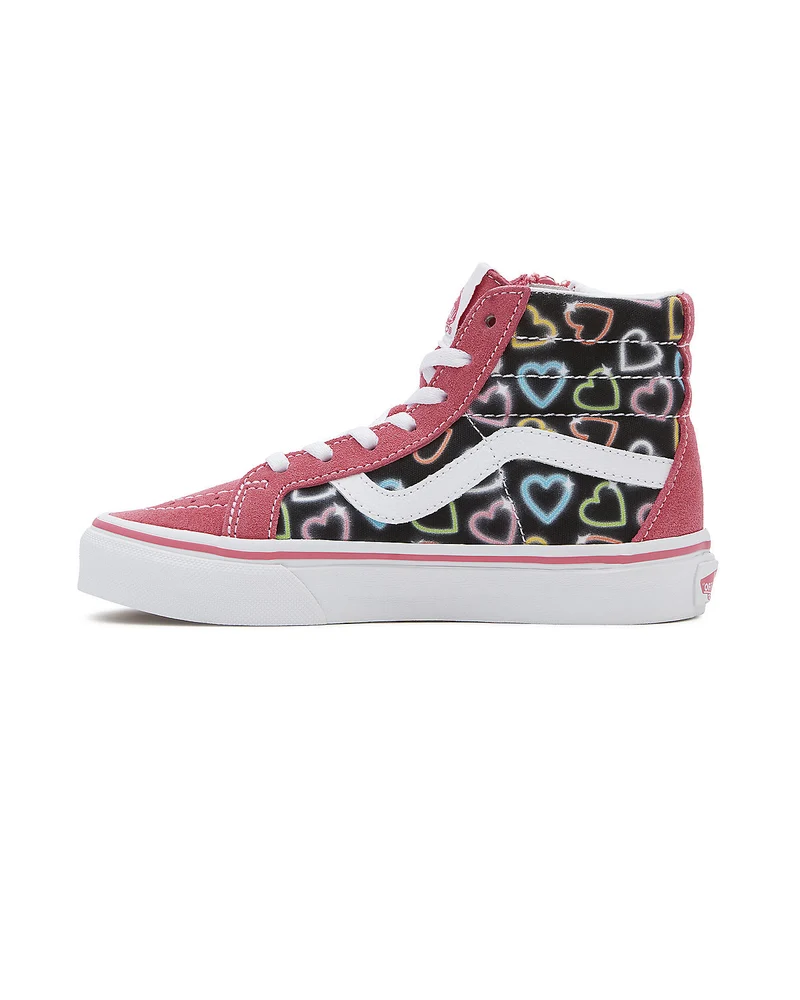 VANS Kinder SK8-Hi Reissue Neon Hearts Trainer – Rosa