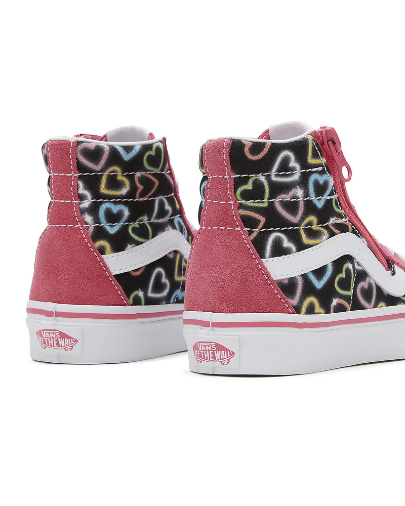 VANS Kinder SK8-Hi Reissue Neon Hearts Trainer – Rosa