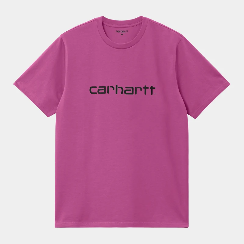Carhartt WIP Kurzarm-T-Shirt mit Schriftzug für Herren – Magenta