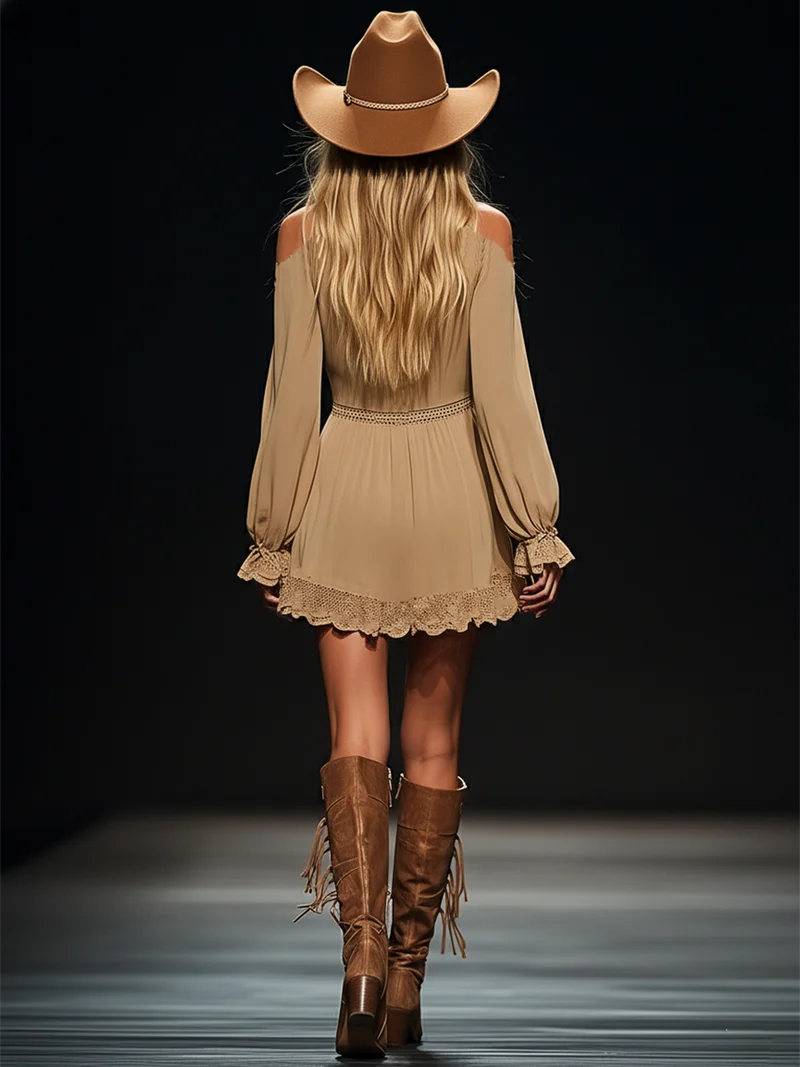 Miniabito bohemien con spalle scoperte | Abiti donna