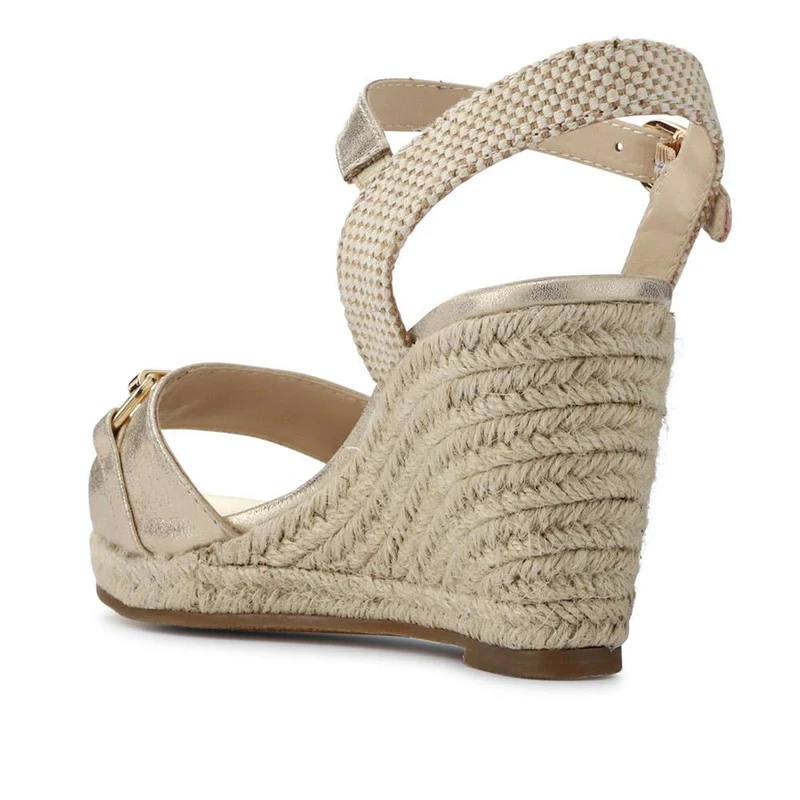Buckled Wedge-Heel Espadrilles - WBINS41049 / 327 270 - Gold