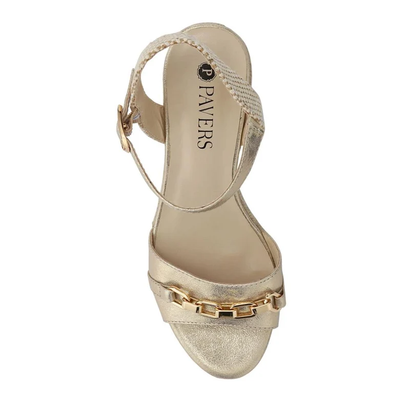 Buckled Wedge-Heel Espadrilles - WBINS41049 / 327 270 - Gold