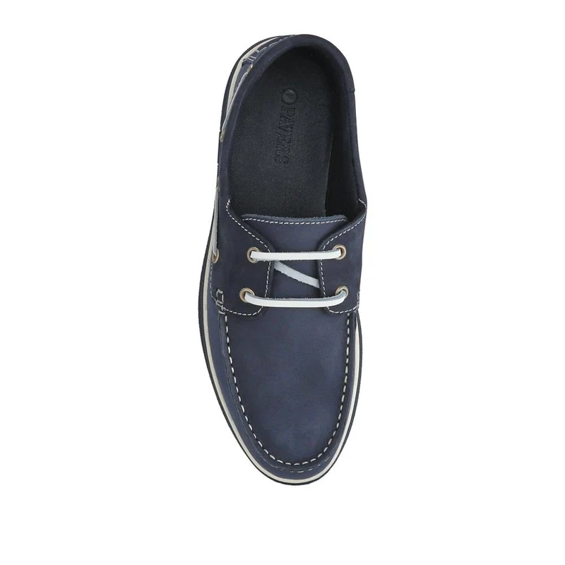 Rubber Soled Leather Boat Shoes - SHAFI41002 / 327 097 - Navy