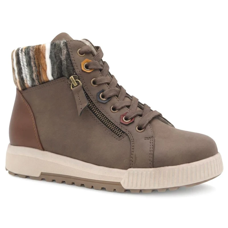 Wide-Fit Knitted Cuff Ankle Boots - WBINS40163 / 326 115