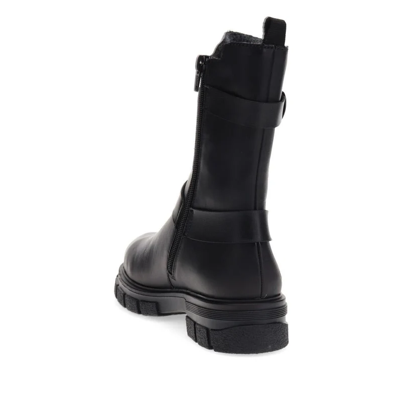 Leather Chunky Ankle Boots - RKR40536 / 326 105 - Black