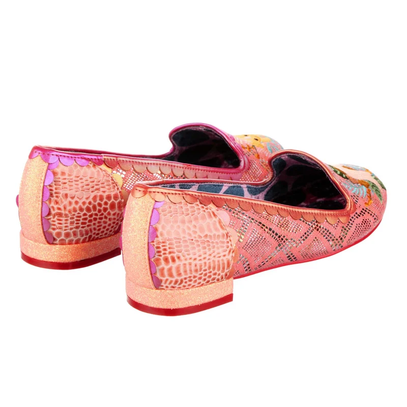 Irregular Choice Dino-Tanz-Flats für Damen – Pfirsich
