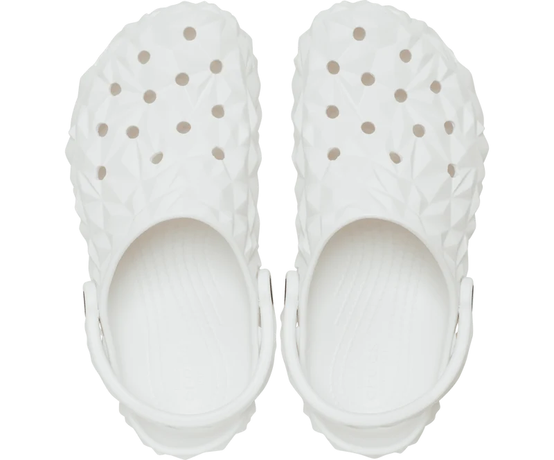 CROCS Klassischer Unisex-Clog mit geometrischem Muster – Weiß