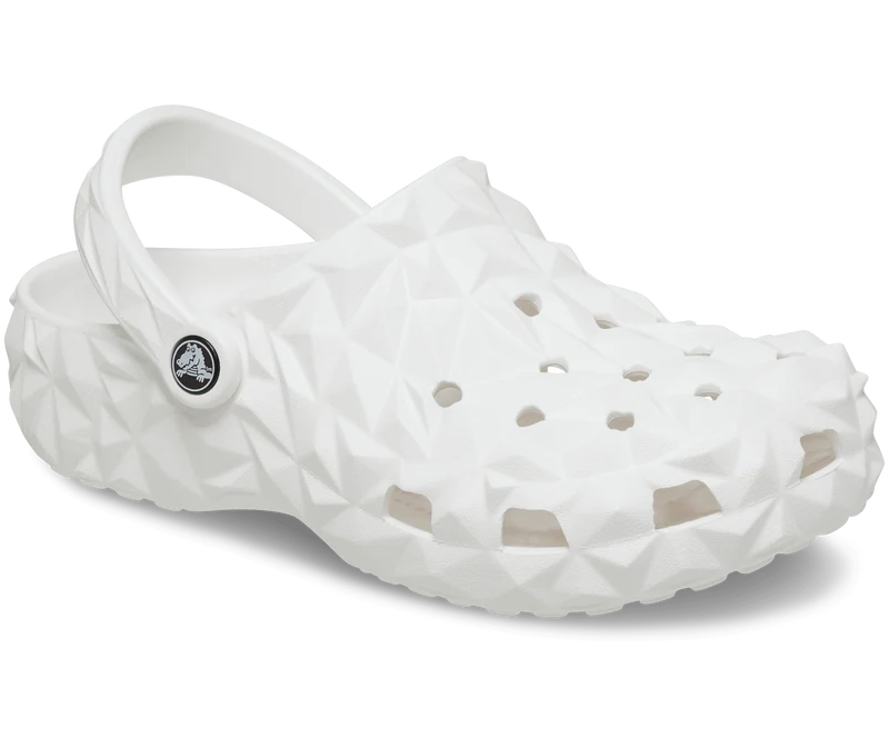 CROCS Klassischer Unisex-Clog mit geometrischem Muster – Weiß