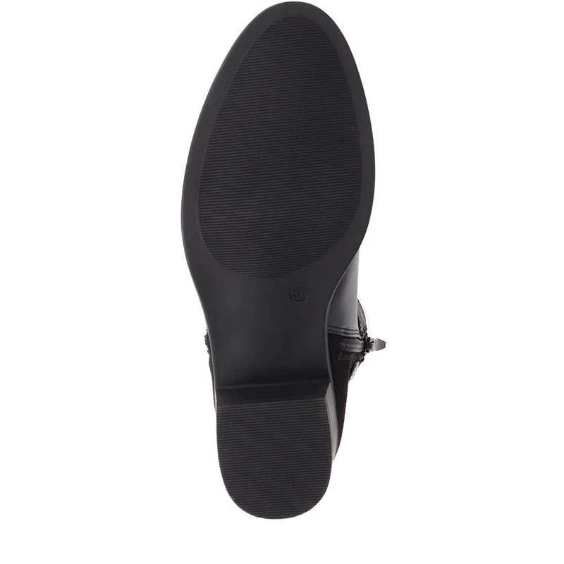 Zip-Detail Heeled Ankle Boots - WOIL40041 / 326 047 - Black