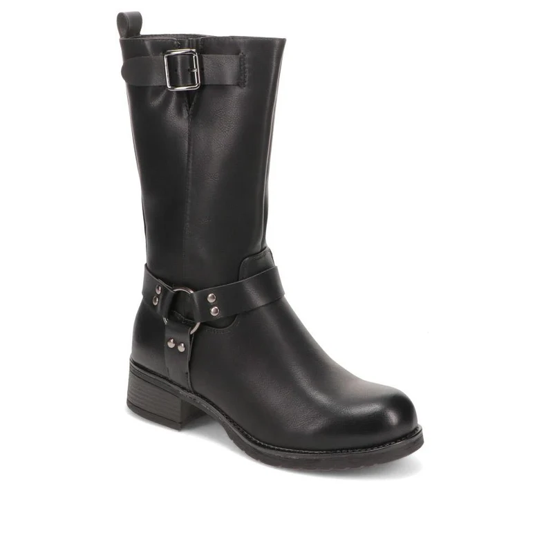 Faux-Leather Long Boots - SIN40007 / 325 989 - Black