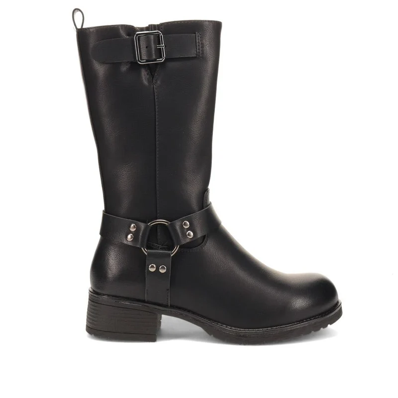 Faux-Leather Long Boots - SIN40007 / 325 989 - Black