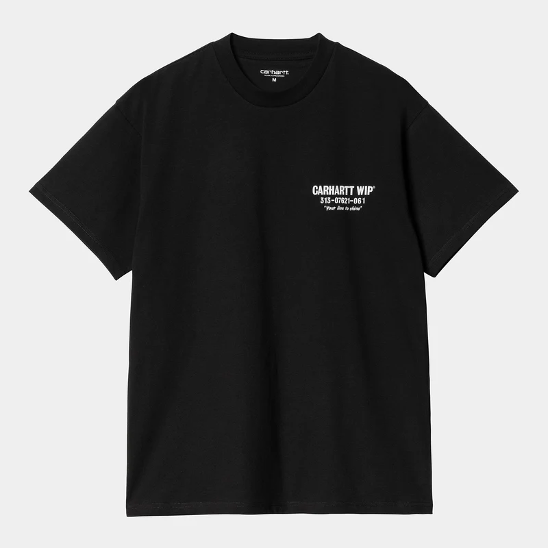 Carhartt WIP Kurzärmliges Herren-T-Shirt „Less Troubles“ – Schwarz