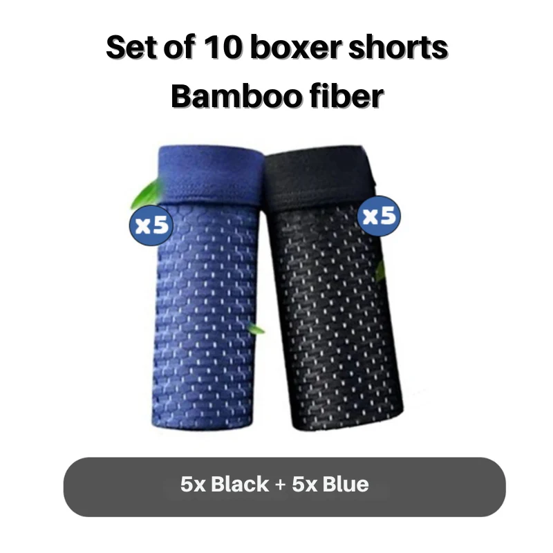 Boxer da uomo in bambù confezione da 10 | biancheria intima traspirante, morbida