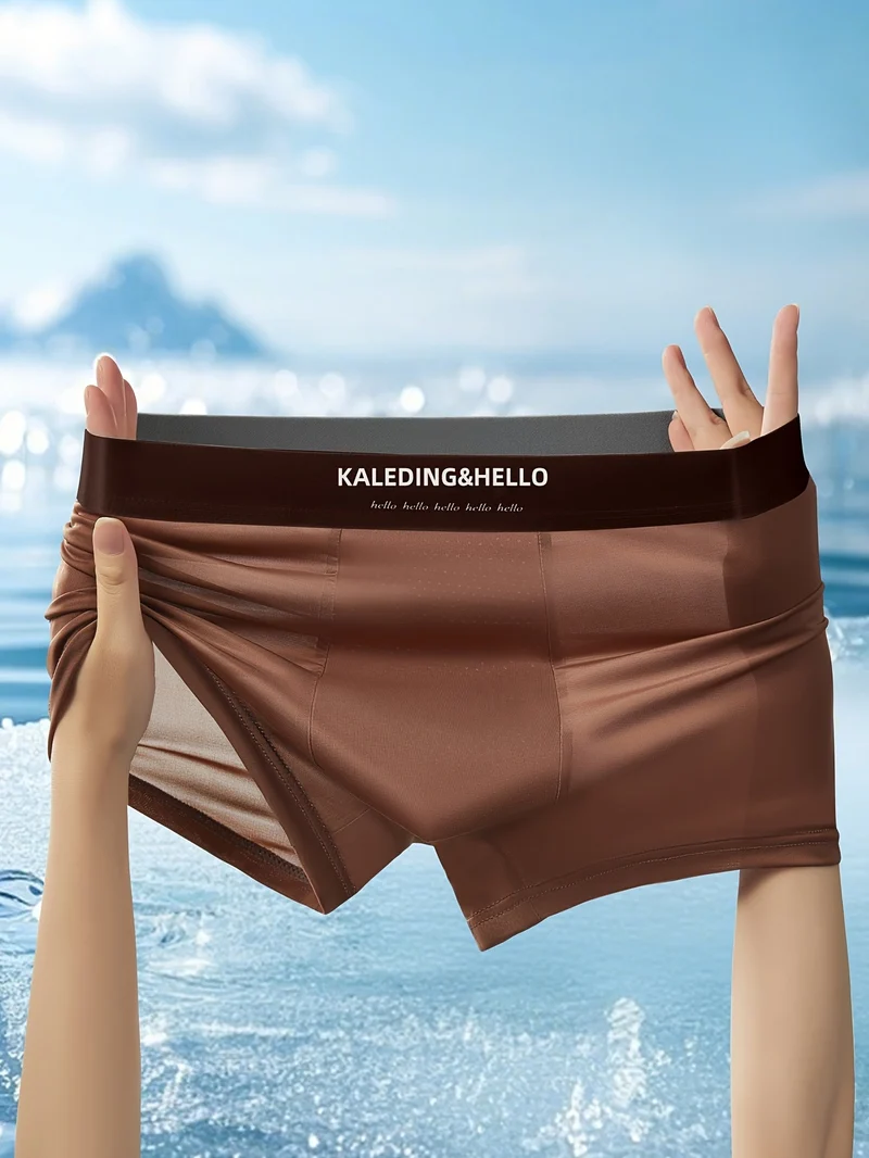 Set di boxer da uomo in seta ghiaccio | confezione da 3 biancheria intima