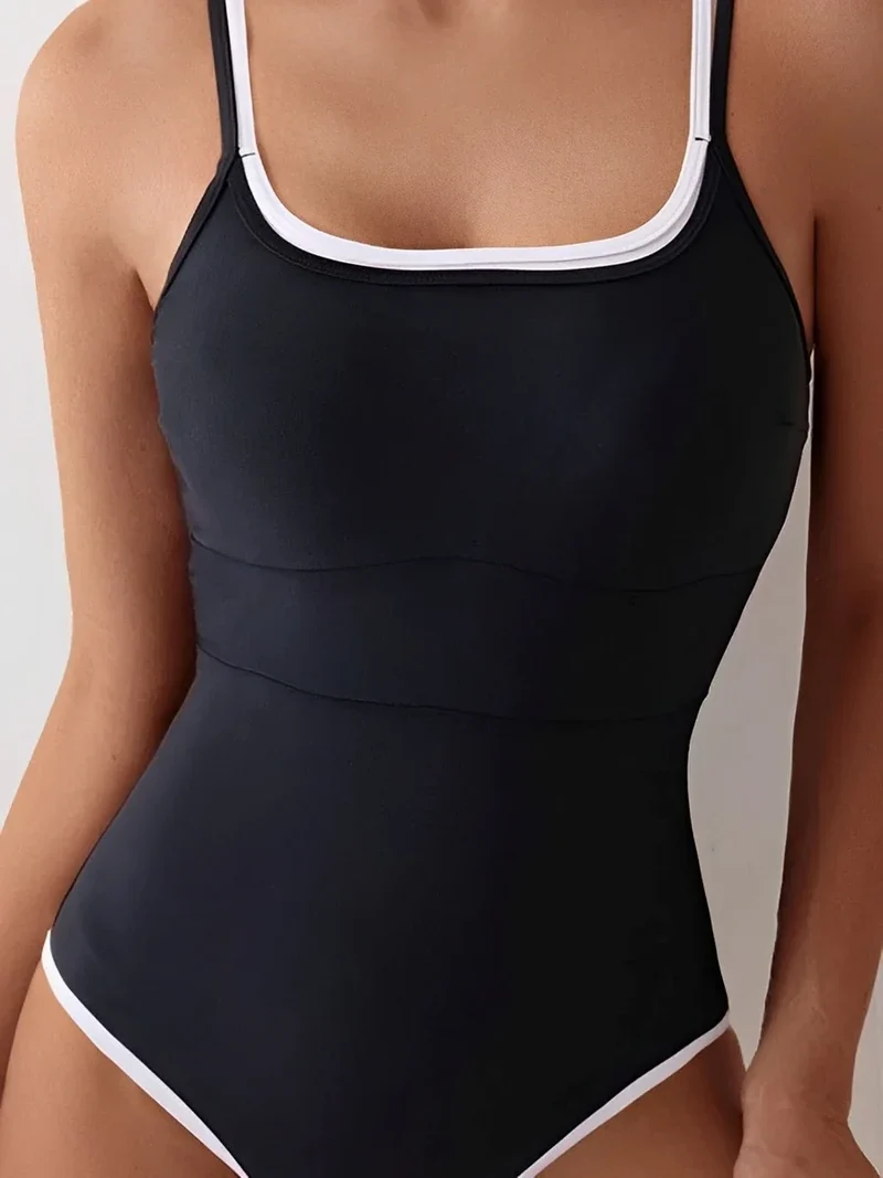 Costume intero sexy con spalline sottili | Costume da bagno intero per donna