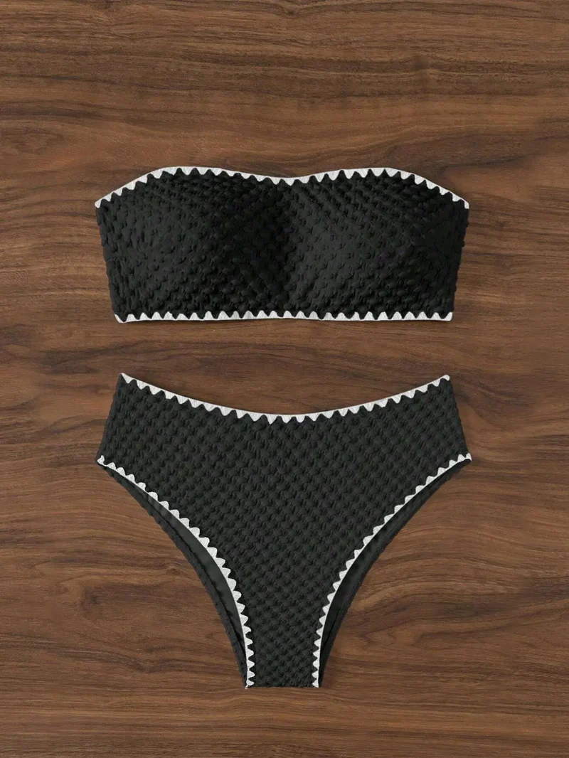 Bikini bandeau bianco | Set costume da bagno a due pezzi per donna