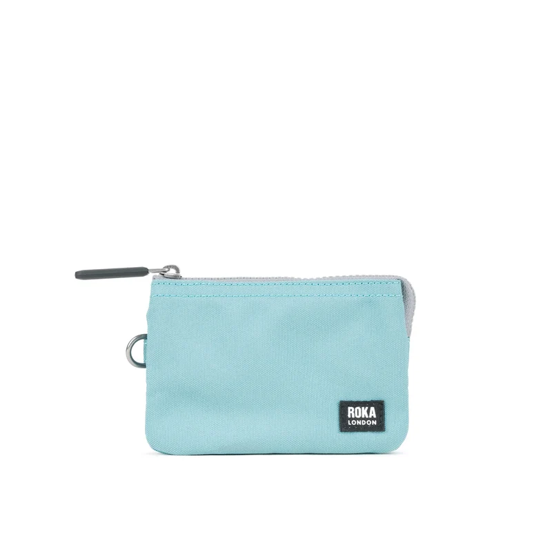 ROKA Black Label Carnaby Kleine Geldbörse aus recyceltem Canvas in der Farbe Spearmint