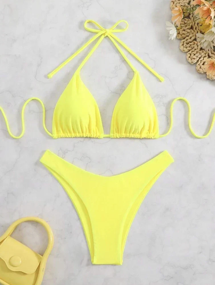 Set bikini in doppio tessuto | Costume da bagno tanga da donna