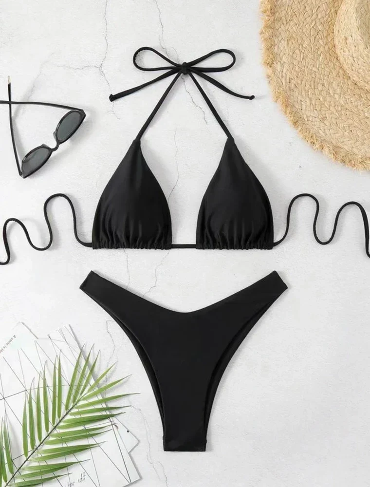 Set bikini in doppio tessuto | Costume da bagno tanga da donna