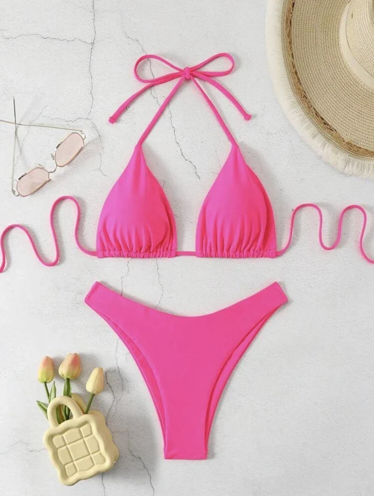 Set bikini in doppio tessuto | Costume da bagno tanga da donna