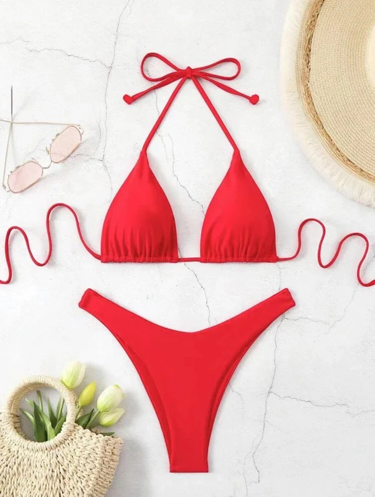 Set bikini in doppio tessuto | Costume da bagno tanga da donna