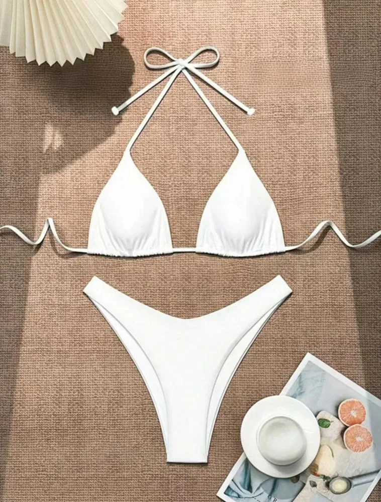 Set bikini in doppio tessuto | Costume da bagno tanga da donna