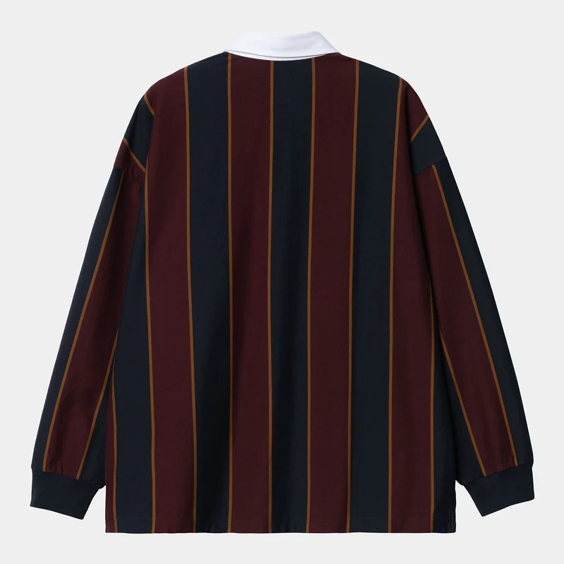 Carhartt WIP Herren Reuben Rugby-Shirt mit langen Ärmeln – Dunkelblau