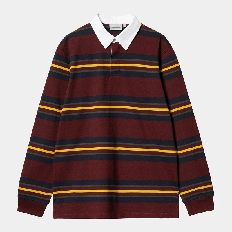 Carhartt WIP Herren Oregon Langarm-Rugby-Shirt – Bordeaux