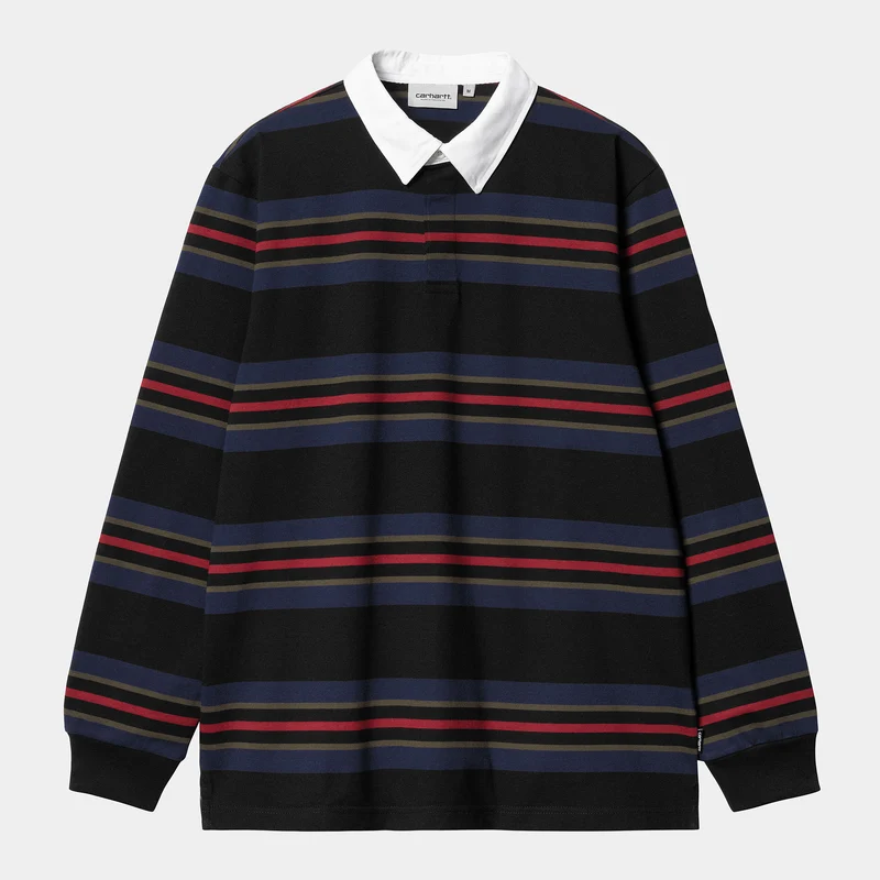 Carhartt WIP Herren Oregon Langarm-Rugby-Shirt – Schwarz