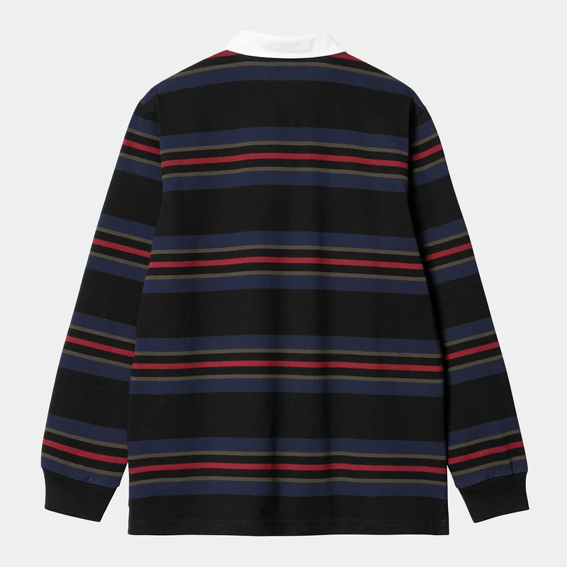 Carhartt WIP Herren Oregon Langarm-Rugby-Shirt – Schwarz