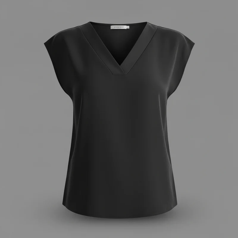Blusa estiva moderna donna | Bluse a manica corta con scollo a V