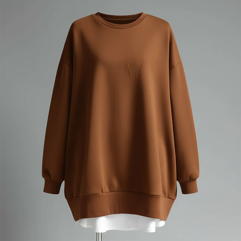 Felpa oversize donna | Comoda girocollo con maniche lunghe
